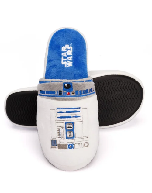 Star Wars White R2 D2 Mule Slippers - Size 7-8 Image 2