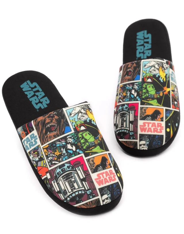 Vanilla Underground Star Wars Black Comic Book Mule Slippers