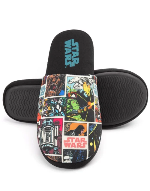 Vanilla Underground Star Wars Black Comic Book Mule Slippers - Size 9-10 Image 4