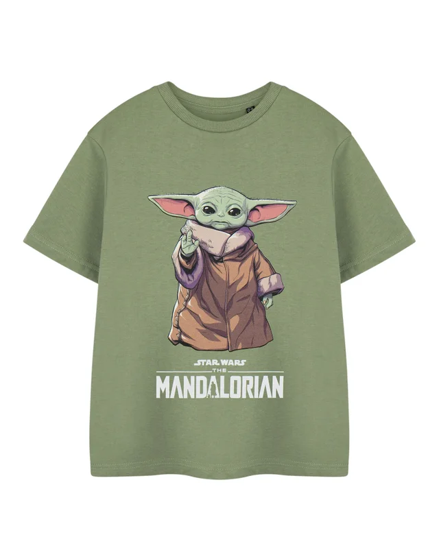 Star Wars Khaki The Mandalorian Grogu Kids T Shirt (3-14 Years)