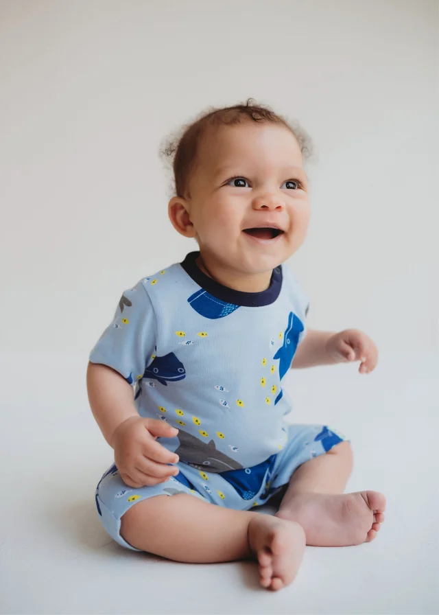 Lilly & Sid Multi Blue Whale Print Romper (0-12 Months)