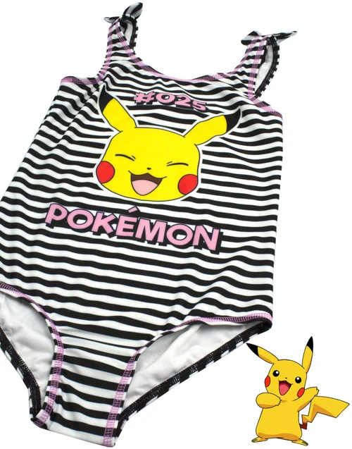 Pokemon Kids Pikachu 1 Piece Black Swimming Costume (4-12 Years) - Age 5-6 Years Image 4