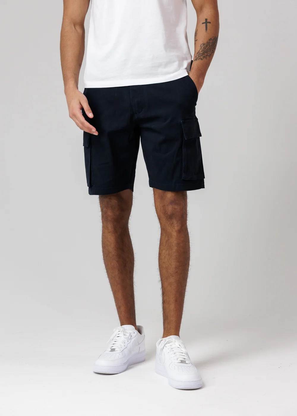 French Connection Navy Cotton Cargo Shorts - 2XL Image 1