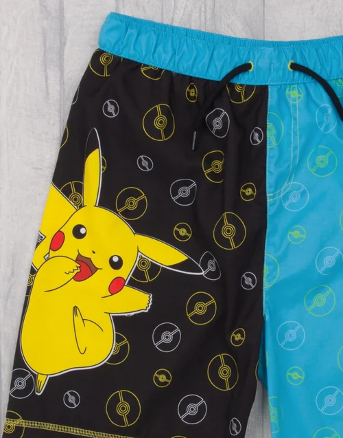 Pokemon Pikachu & Pokeball Kids Blue Swim Shorts (4-12 Years) - Age 7-8 Years Image 3