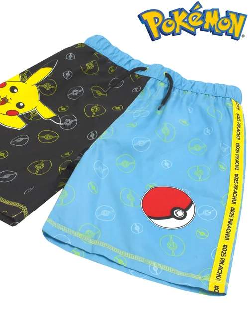 Pokemon Pikachu & Pokeball Kids Blue Swim Shorts (4-12 Years) - Age 7-8 Years Image 4