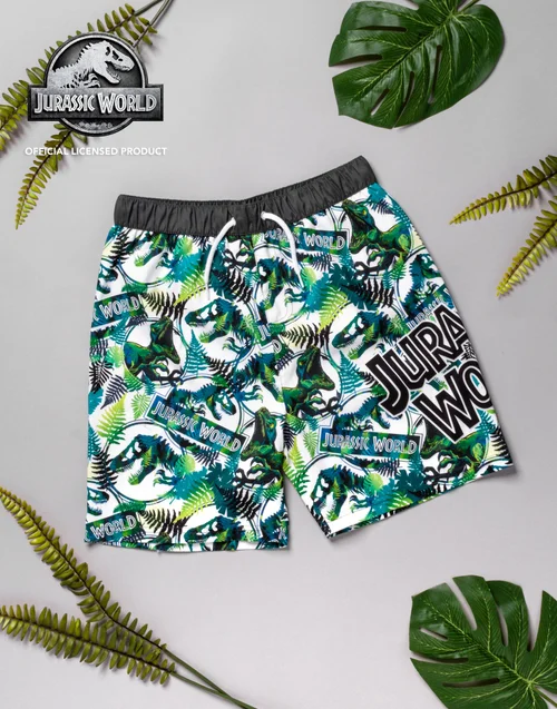 Jurassic World Kids Dinosaur Green Swim Shorts (4-12 Years) - Age 5-6 Years Image 2