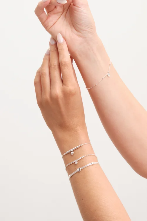 Simply Silver Sterling Silver 925 Polished & Pave Paw Print Bracelet - One Size Image 3