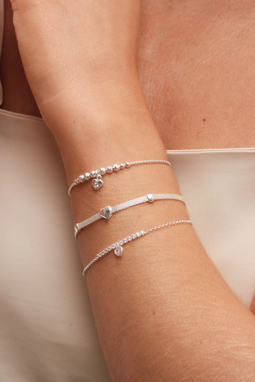 Simply Silver Sterling Silver 925 Polished & Pave Paw Print Bracelet - One Size Image 2