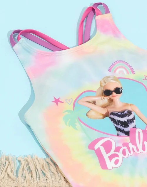 Barbie Kids Tie Dye 1 Piece Multi Coloured Swimsuit (3-12 Years) - Age 11-12 Years Image 4