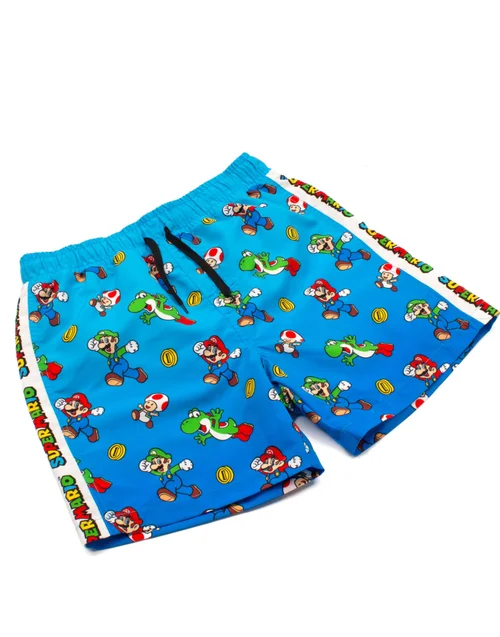 Nintendo Super Mario Character Kids Blue Swim Shorts (3-14 Years) - Age 13-14 Years Image 4