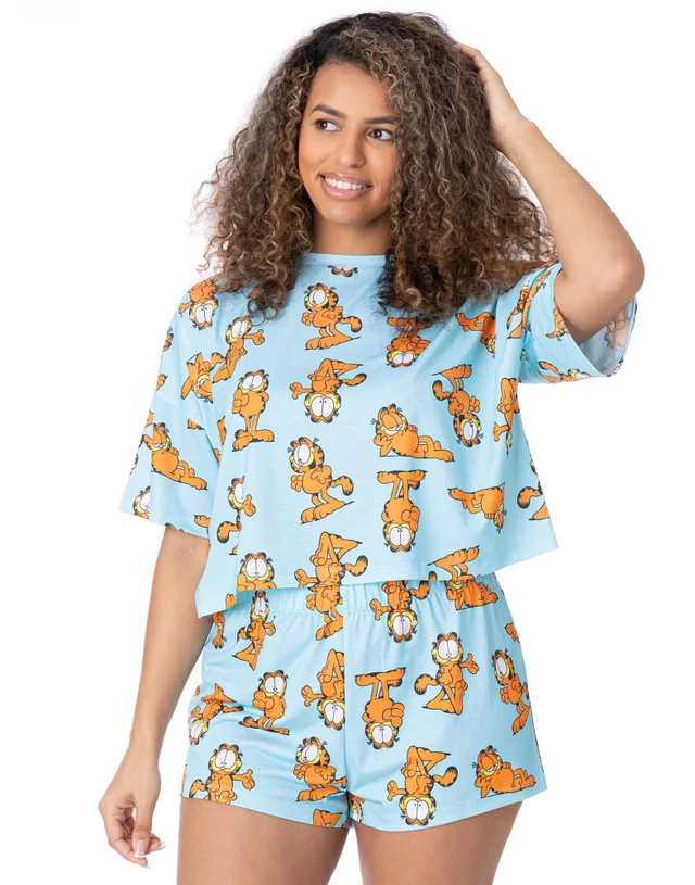 Garfield Blue Garfield All Over Print Shortie Pyjamas