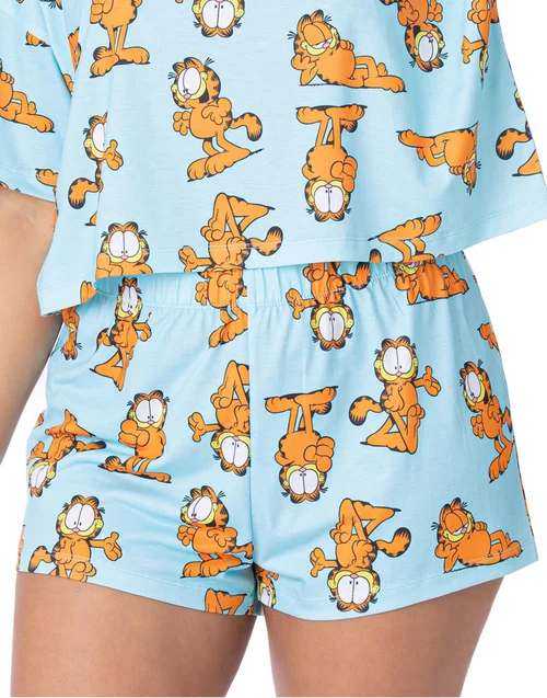 Garfield Blue Garfield All Over Print Shortie Pyjamas - Medium Image 4