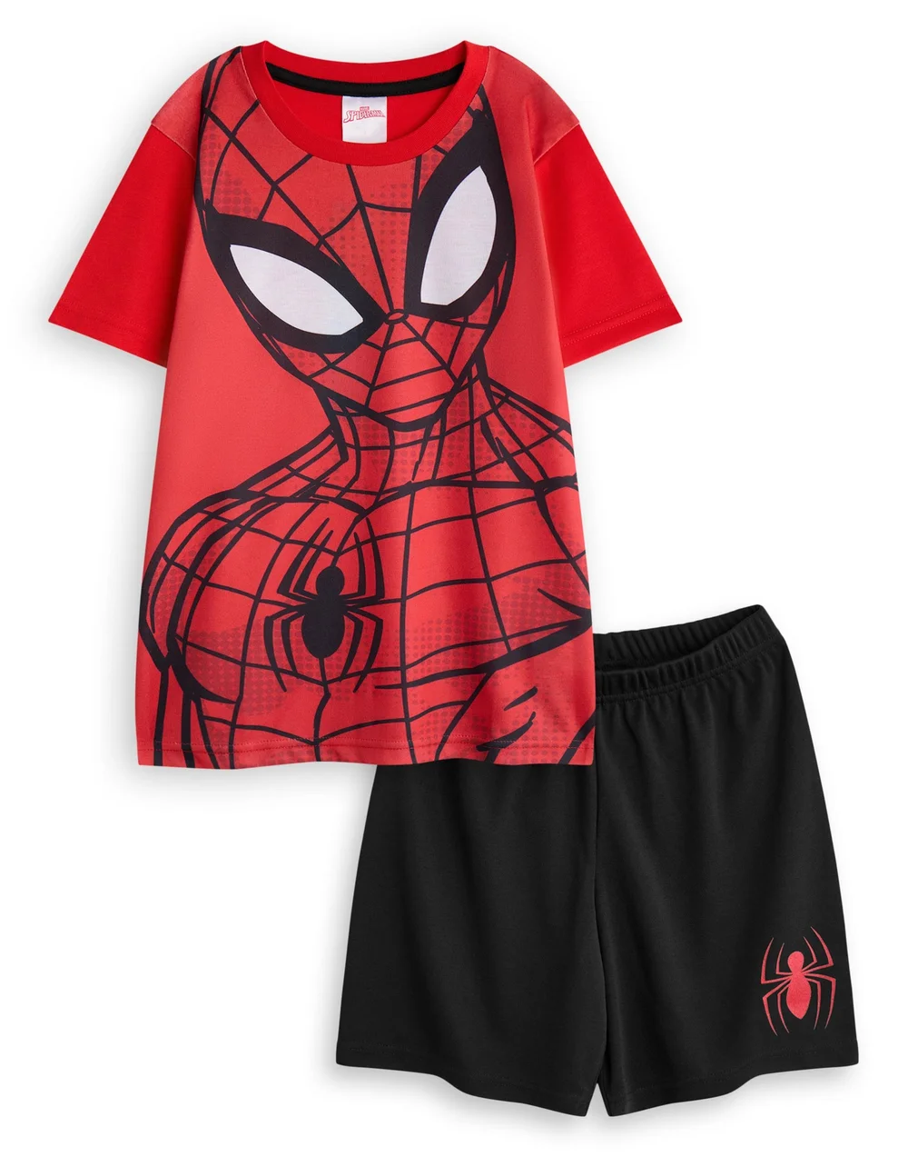 Vanilla Underground Marvel Spiderman Kids Red Shortie Pyjamas (2-8 Years) - Age 4-5 Years Image 1
