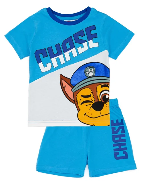 Paw Patrol Chase Kids Shortie Blue Pyjamas (12 Months-6 Years) - Age 4-5 Years Image 1