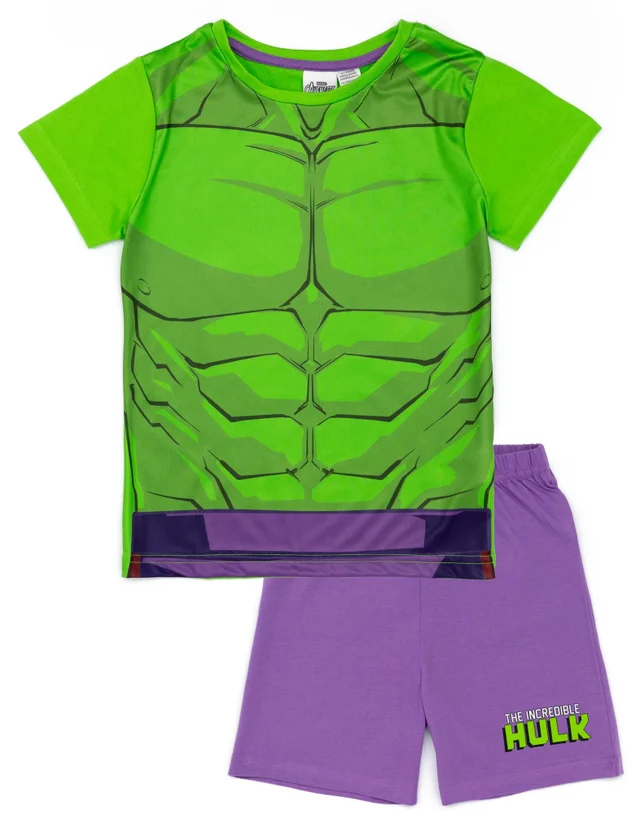 Vanilla Underground Marvel Hulk Kids Shortie Pyjamas (2-8 Years)