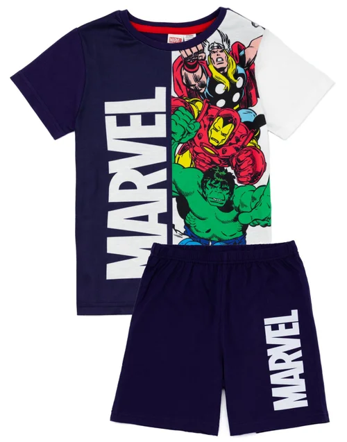 Vanilla Underground Marvel Avengers Kids Shortie Pyjamas (2-8 Years) - Age 6-7 Years Image 1