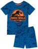 Vanilla Underground Jurassic World Kids Blue Shortie Pyjamas (3-10 Years) - Age 9-10 Years Image 1