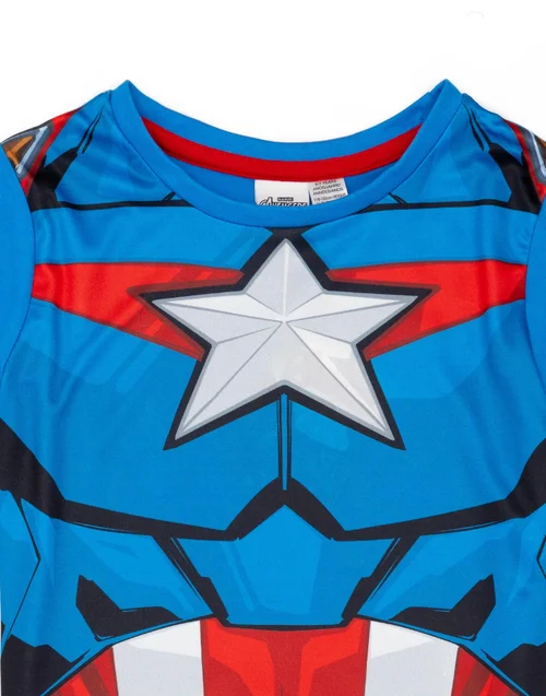 Vanilla Underground Marvel Captain America Kids Shortie Pyjamas (2-8 Years) - Age 2-3 Years Image 3