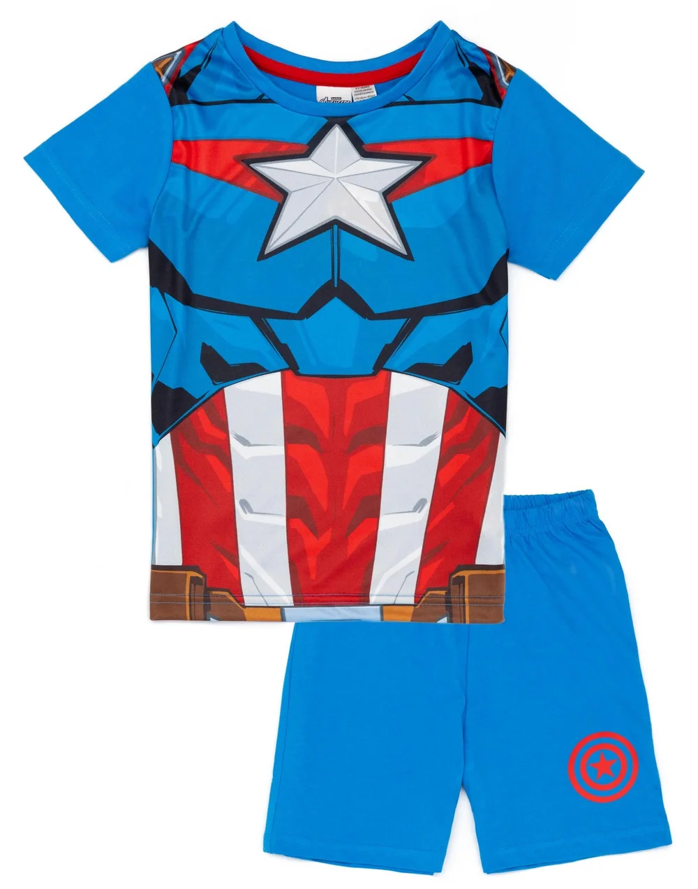 Vanilla Underground Marvel Captain America Kids Shortie Pyjamas (2-8 Years) - Age 2-3 Years Image 1