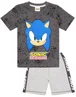 Vanilla Underground Sonic The Hedgehog Grey Kids Shortie Pyjamas (4-12 Years) - Age 6-7 Years Image 1