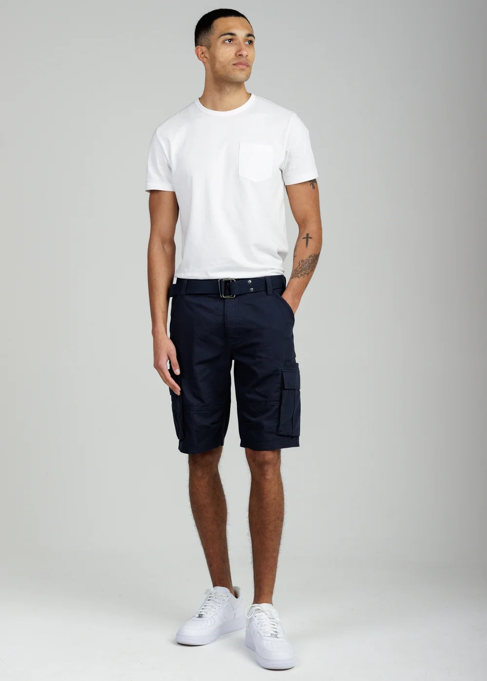 Tokyo Laundry Navy Cotton Ripstop Cargo Shorts - L Image 4