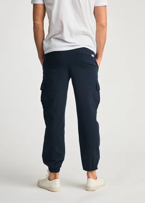 Tokyo Laundry Navy Linen Blend Cargo-Style Trousers - M Image 2