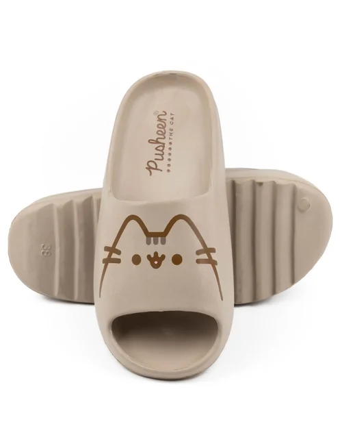Vanilla Underground Pusheen Kids Brown Sliders (Younger 10-Older 4) - Size 1 Infants Footwear Image 2
