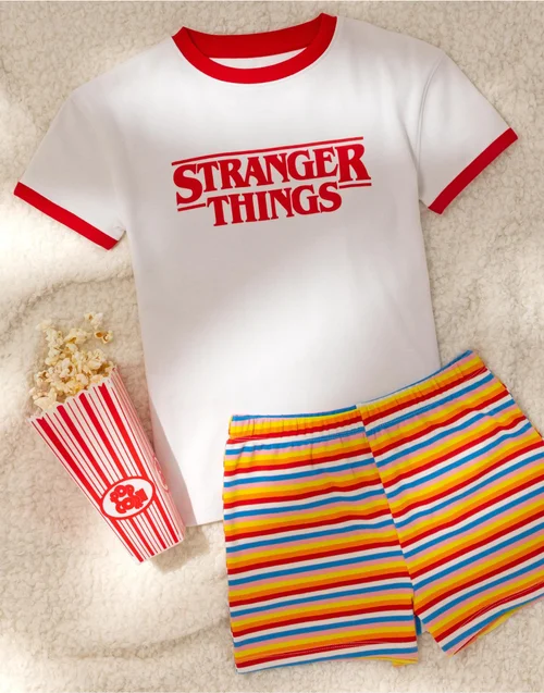 Stranger Things Kids Shortie Multi Pyjamas (7-14 Years) - Age 10 Years Image 2