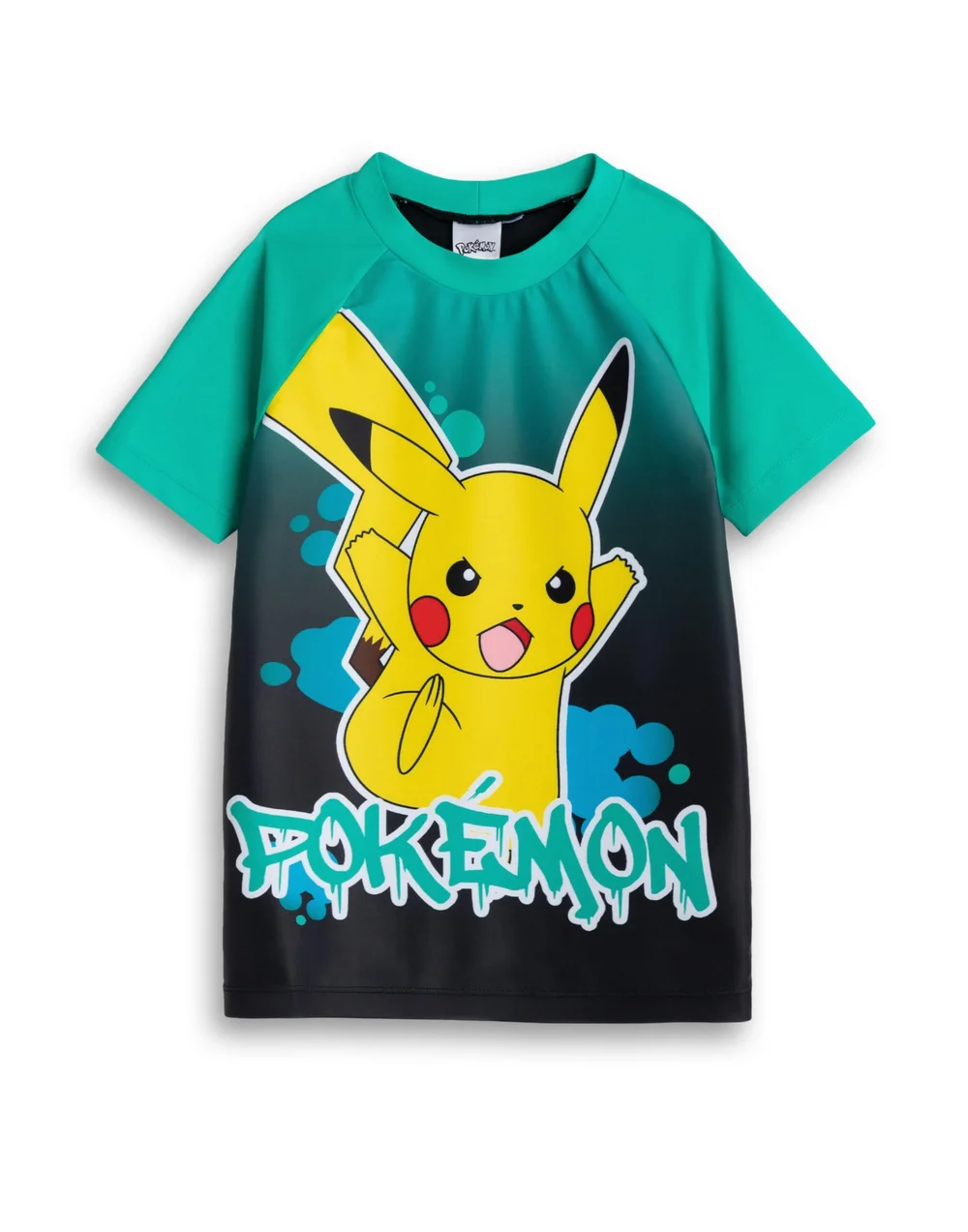 Vanilla Underground Pokemon Pikachu Kids Green Swim Top (4-12 Years) - Age 5-6 Years Image 1