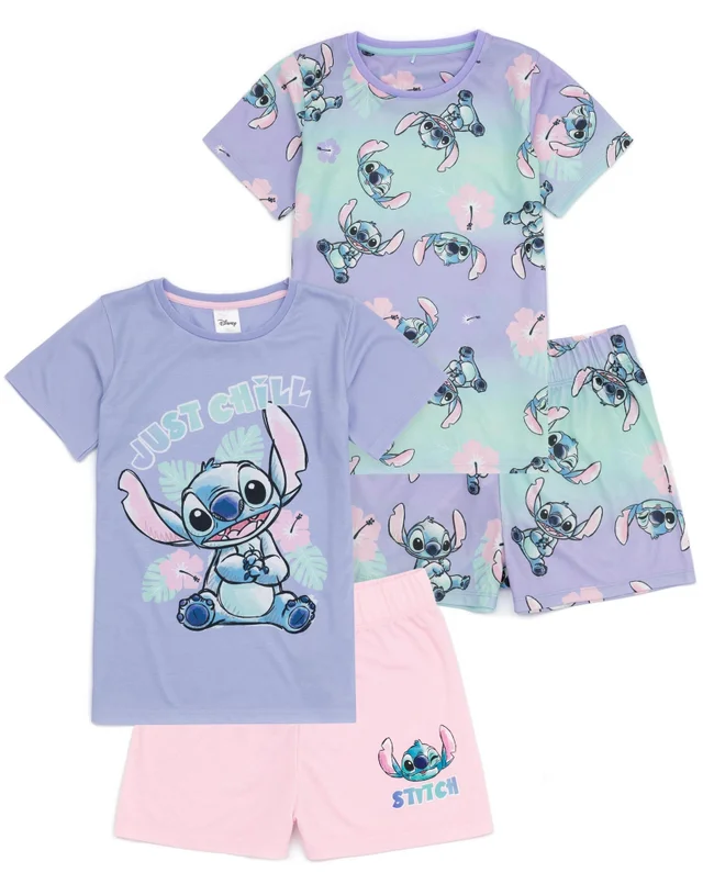 Vanilla Underground Disney Stitch Kids Shortie Pyjamas 2 Pack (5-14 Years)