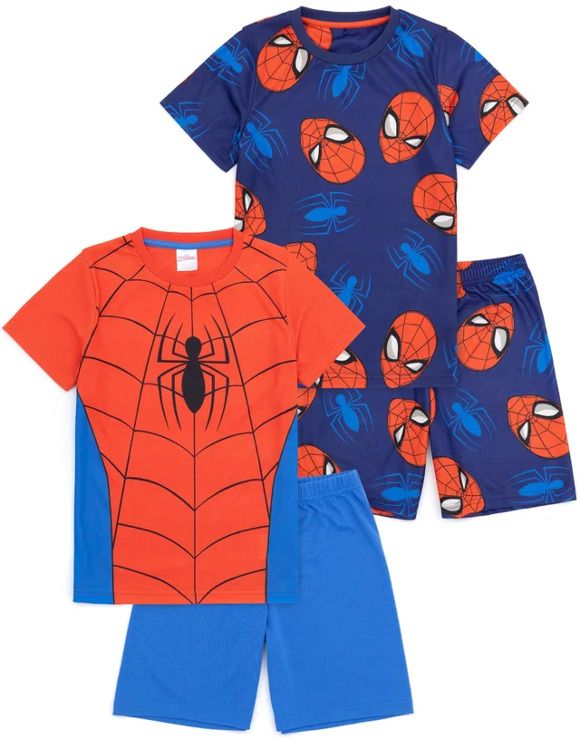 Marvel Spiderman Kids Blue Pyjamas 2 Pack (2-10 Years)