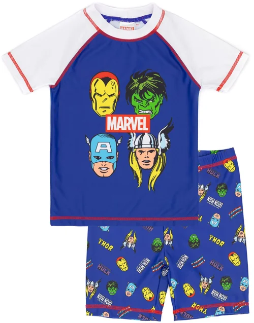 Marvel Avengers Kids Blue 2 Piece Swim Set (2-10 Years) - Age 7-8 Years Image 1