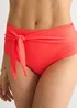 Gini London Orange Tie Front High Waist Bikini Bottom - Size 10 Image 3