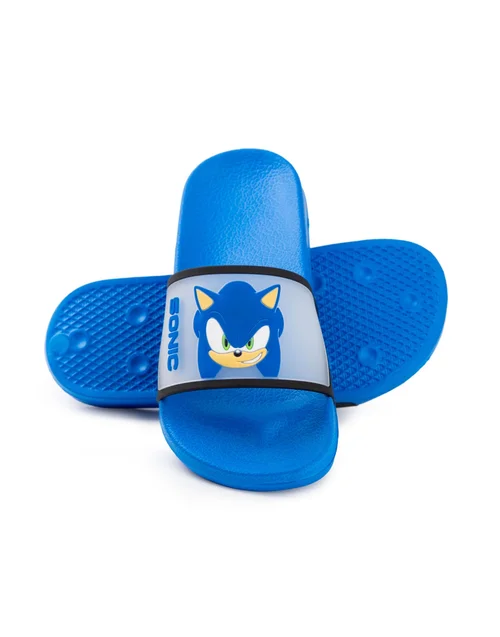 Sonic The Hedgehog Kids Blue Sliders (Younger 10-3 Older) - Size 11 Infants Footwear Image 2