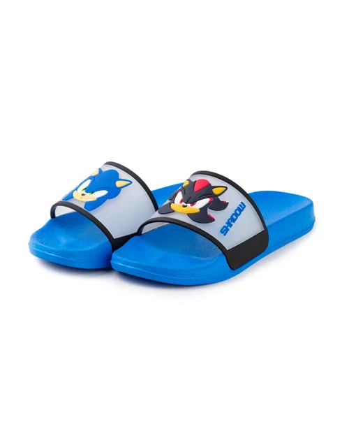 Sonic The Hedgehog Kids Blue Sliders (Younger 10-3 Older) - Size 11 Infants Footwear Image 3
