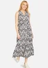 Yumi Navy Retro Print Relaxed Midi Dress - 8 Image 1