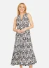 Yumi Navy Retro Print Relaxed Midi Dress - 8 Image 2