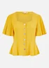 Yumi Yellow Button Up Top - Size 10 Image 3