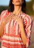 Yumi Coral Geo Stripe Print Beach Tunic - 16 Image 3