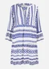 Yumi Blue Geo Stripe Print Beach Tunic - 18 Image 4