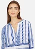 Yumi Blue Geo Stripe Print Beach Tunic - 18 Image 3
