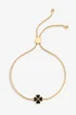 Jon Richard Gold Plated & Jet Enamel Heart Clover Toggle Bracelet - One Size Image 1