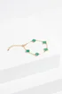 Jon Richard Gold Plated Cubic Zirconia Malachite Clover Bracelet - One Size Image 3