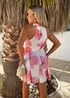 AX Paris Pink Floral Print Halter Neck Tie Waist Mini Dress - 10 Image 5