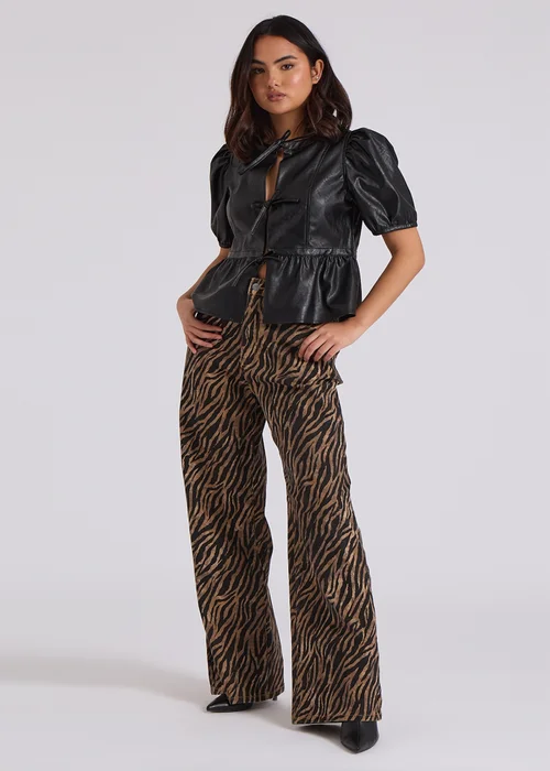 Urban Bliss Brown Wide Leg Zebra Jean - 14 Image 1