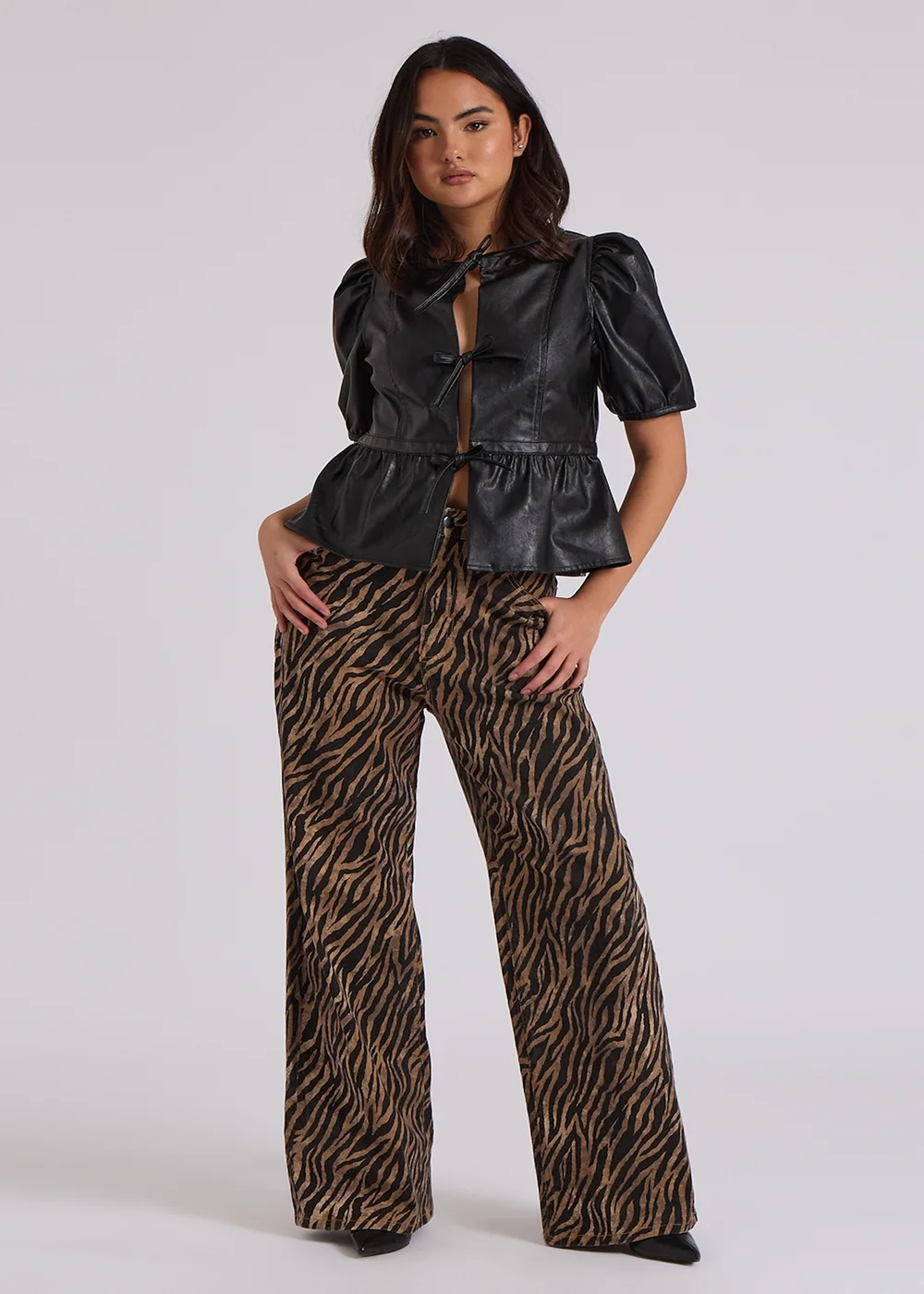 Urban Bliss Brown Wide Leg Zebra Jean - 14 Image 2