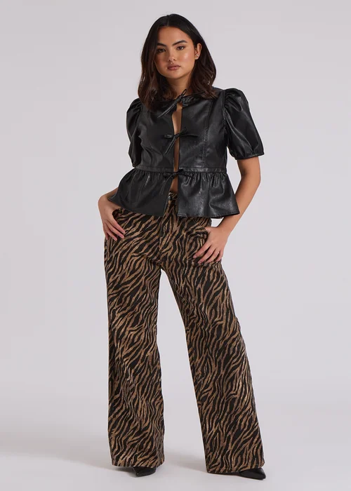 Urban Bliss Brown Wide Leg Zebra Jean - 14 Image 2