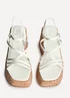 Linzi Orbit White Faux Lizard Strappy Cork Flatform Sandal - Size 6 Image 5