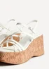 Linzi Orbit White Faux Lizard Strappy Cork Flatform Sandal - Size 6 Image 4
