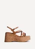 Linzi Orbit Tan Faux Lizard Strappy Cork Flatform Sandal - Size 5 Image 2
